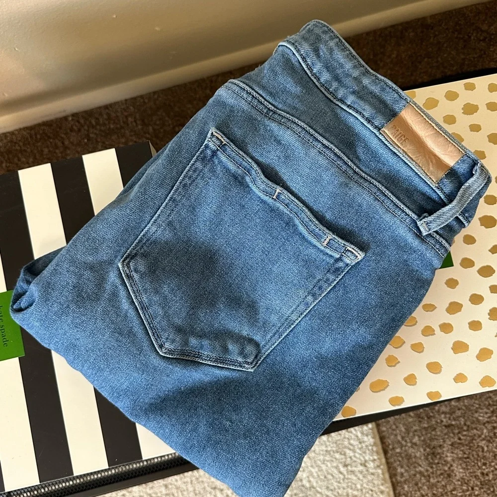 PAIGE Denim Stella Straight Jeans Distressed Size 33 - Picture 11 of 14